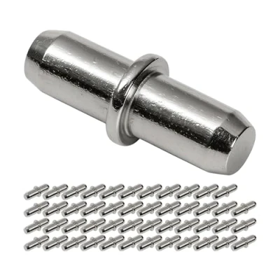 Immagine di Supporto Mensola D5, 48 pz, Reggimensole per Fori Ø 5 mm, Ogni Tipo di Mensole, in Metallo, Antiruggine, Accessori Ripiani, Supporti Mensole e Mobili, Perni pins