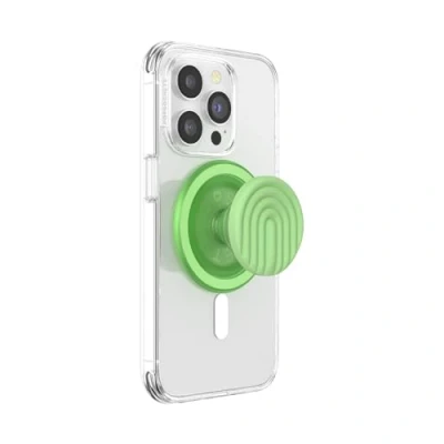 Immagine di PopSockets: PopGrip Round per MagSafe Anello Adattatore Incluso Supporto e Impugnatura Telefoni Cellulari Custodia con un Top Intercambiabile PopOut Curves Matcha Dew
