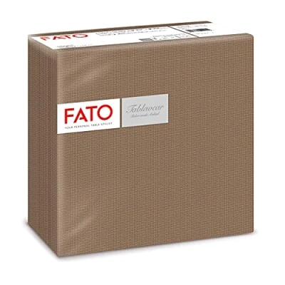 Immagine di Fato Tovaglioli in Carta a secco, Airlaid, Effetto Tessuto, Confezione da 50 tovaglioli, Formato 40x40 piegato 4, Decoro Shade Nocciola