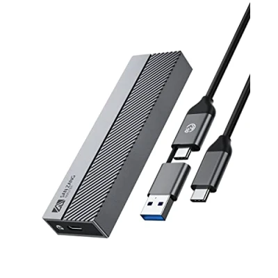 Immagine di NVMe M.2 Chassis USB3.1 GEN 2 10 Gbit/s, alloggiamento SSD adattatore per 2230 2242 2260 2280 PCIe M Key &amp; M+B con patch di dissipazione del calore, senza attrezzi