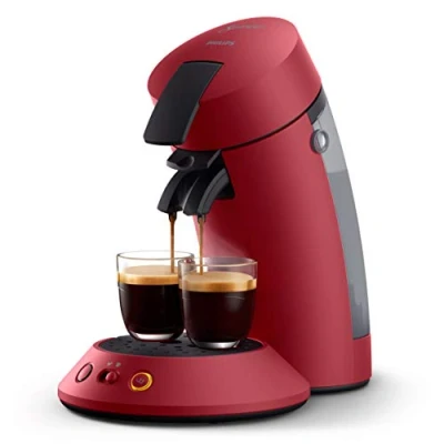Immagine di Philips Senseo Original Plus CSA210/90 Macchina per cialde da caffè, tecnologia Coffee Boost in plastica riciclata, colore: Rosso