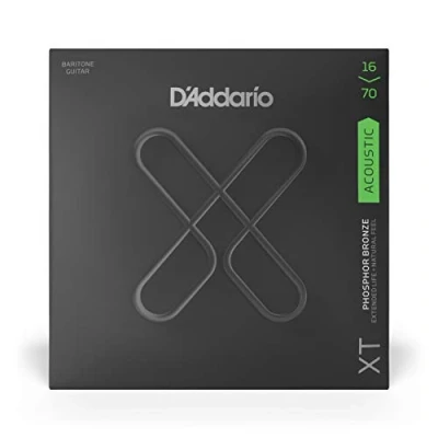 Immagine di D&#039;Addario Corde chitarra Acustica per Coated XTAPB1670, XT in fosforo bronzo, scalatura media, baritono, 16 70