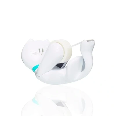 Immagine di Scotch Magic Tape Dispenser Ricaricabile Gadget Gatto con 1 Rotolo di Incluso Per Nastro Adesivo Largo 19mm e Lungo 33m su un centro 2,54 cm Cancelleria Kawaii
