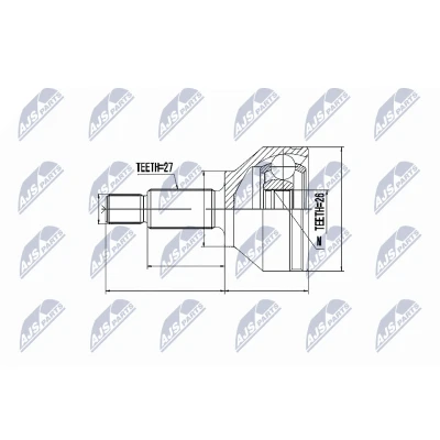 Immagine di Kit giunti, Semiasse NTY NPZ FR 030