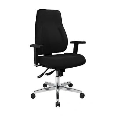 Immagine di Topstar PI99GBC0 P91 Sedia Girevole per Ufficio, Braccioli Regolabili in Altezza, Rivestimento Tessuto Nero