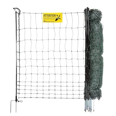 Immagine di horizont strongLine recinto per pollame lungo 50 m e alto 120 cm polli con elettricità 15 pali in fibra di vetro doppio picchetto