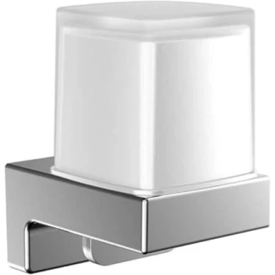 Immagine di Emco cue Dispenser di sapone liquido con bicchiere in cristallo, cromato, normale
