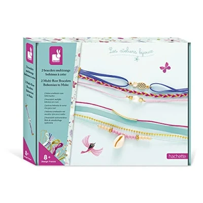 Immagine di Janod Set 2 Braccialetti dell&#039;Amicizia Multifilo Fai Da Te Les Ateliers Bijoux Attività Creativa per Bambini Abilità Manuali e Concentrazione Dagli 8 Anni, J07931