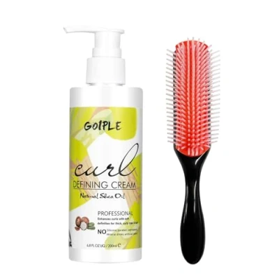 Immagine di Crema Per Capelli Ricci Gel Prodotti Ricci, Styling e Con Spazzola a 9 File