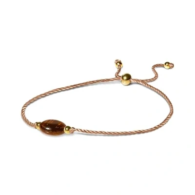 Immagine di PURAJA Bracciale di pietre preziose da donna in corda Con occhio tigre perle acciaio inossidabile placcate oro 18 carati Fatto a mano portafortuna