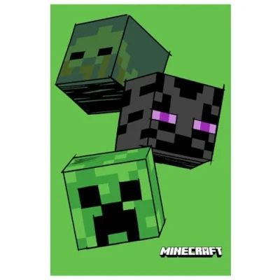 Immagine di Jerry Fabrics Minecraft Coperta in pile per bambini Creeper Zombie Enderman, 100% poliestere, 100 x 150 cm, colore: Verde