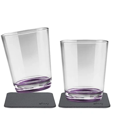 Immagine di silwy® tazze da bere magnetiche antiscivolo e infrangibili incl. due cuscinetti di gel nano in metallo (set 2 // Very Berry)