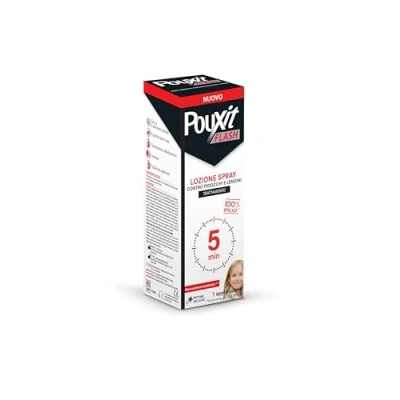 Immagine di POUXIT FLASH Lozione Spray antipidocchi e lendini, Agisce in 5 minuti con una sola applicazione, Trattamento per il cuoio capelluto, Pettine incluso, 150 ml