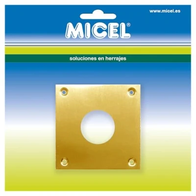 Immagine di MICEL 92655 Piastra Bocallave rotonda per serratura, copertura protettiva porte, finitura ottone lucido, spessore 1 mm, 80 x mm