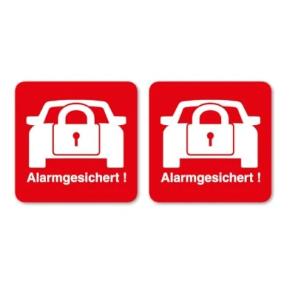 Immagine di iSecur 2 adesivi per allarme, 3 x cm, interni, resistenti ai raggi UV, avviso di attenzione, impianto allarme I hin_068
