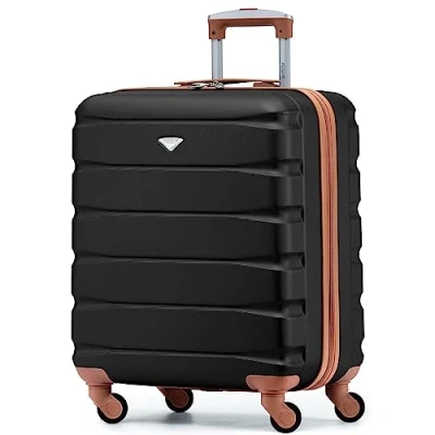 Immagine di Flight Knight Valigie Rigide in ABS Leggere a 2 Ruote Bagaglio Mano Da Cabina Approvato per Compagnie Aeree Come British Airways E Dimensioni Massime Easyjet Borsa Grande 56x45x25cm