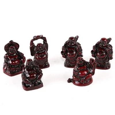 Immagine di lachineuse Cofanetto 6 Buddhas Rieurs Maitreya Statuette Piccolo Buddha Salute, Fortuna, Saggezza, Successo, Amore Decorazione Feng Shui Porta Felicità Interni Idea Regalo Deco Zen