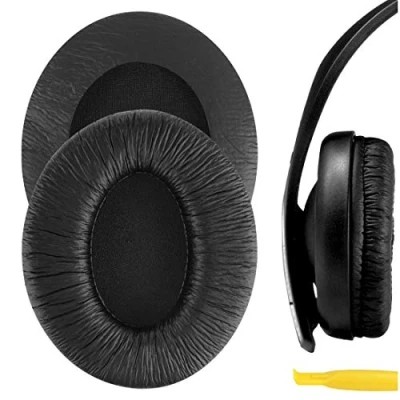 Immagine di Geekria QuickFit Cuscinetti auricolari di ricambio in similpelle per cuffie Sennheiser HD202, HD202S, HD212, HD437, HD447, PX360, colore nero