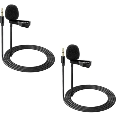 Immagine di Neewer Confezione da 2 microfoni Lavalier bavero compatibili con microfono Wireless Rode GO II Pro DJI, 3,5 mm TRS omnidirezionale a condensatore cablato clip per YouTube Live