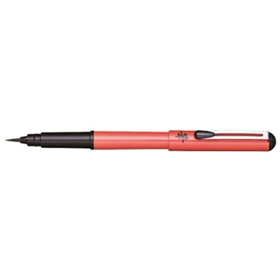 Immagine di Pentel Pennello d&#039;Inchiostro, Fusto Arancio, 13,8 x 1,7 1,1 cm