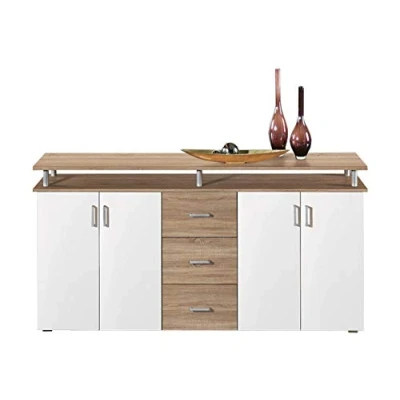 Immagine di AVANTI TRENDSTORE Lift Comò spaziosa con 4 ante a battente e 3 cassetti, in laminato disponibile 2 diversi colori, dimensioni: LAP 180x90x40 cm (Marrone/Bianco)