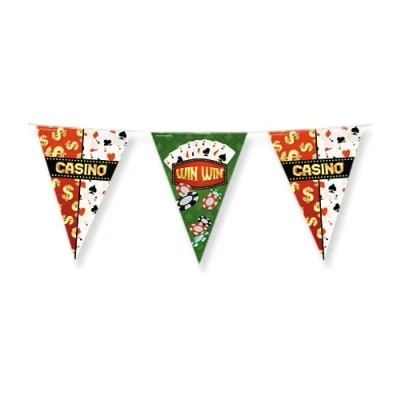 Immagine di PD Party 7031054 Festa Zigolo Elegante Casino, Multicolore, Foil Bunting, Doppia Faccia, Triangolare, 1000cm Lunghezza x 30cm Larghezza 0.1cm Altezza