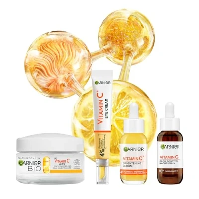 Immagine di Garnier Set di vitamine C Glow Booster per giorno e notte, in siero brightening anti buio, vitamina la cura degli occhi, Booster, notturno C, 4