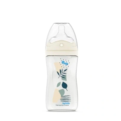 Immagine di DODIE Biberon Ciuccio multiuso anti coliche, 270 ml, colore: blu, 3 mesi