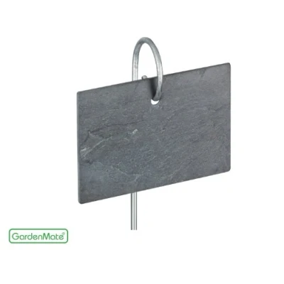 Immagine di Gardenmate Set Di 10 Etichette Per Piante In Ardesia Con Sbarre Metallo Stile Moderno
