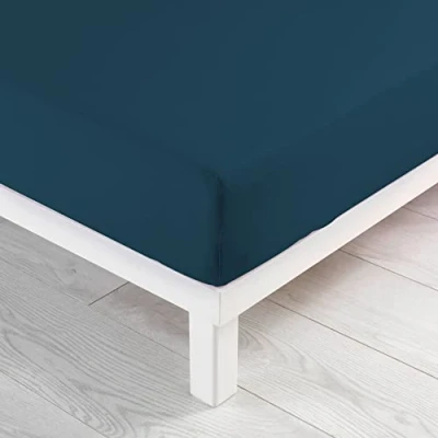 Immagine di douceur d&#039;intérieur, Jersy Lenzuolo con angoli per letto matrimoniale, 160 x 200 cm, 100% cotone, colore: blu notte
