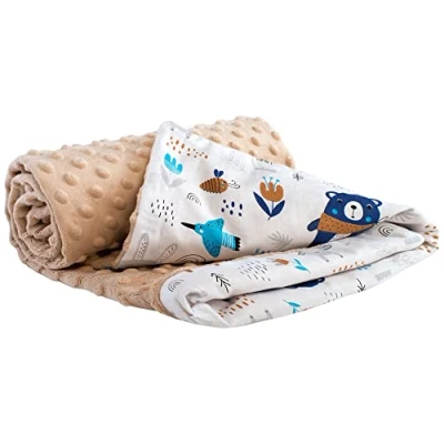 Immagine di Medi Partners Coperta per neonati 100% cotone 75x100cm Bambini Minky Multifunzionale Bifacciale Morbido e Soffice Carrozzine (Boho Animals)