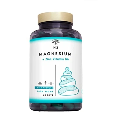 Immagine di ZMA Magnesio Zinco e Vitamina B6 Integratore. Contribuisce al Normale Mantenimento dei Muscoli. Riduce la Stanchezza. Migliora il Sistema Immunitario. 120 Capsule. CE. VEGANO. N2