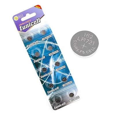 Immagine di Batterie a bottone alcaline Eunicell AG11, 10 pezzi, G11 LR58, LR58SW, LR721, LR721SW, SR721W, 361, 362
