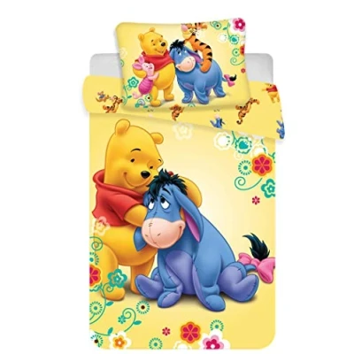 Immagine di JERRY FABRICS Set di Biancheria Winnie The Pooh Disney per Bambini, in Cotone, Multicolore, Dimensioni 40 x 60 + 100 135 cm