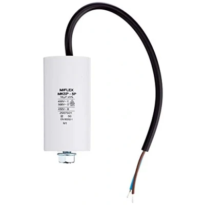 Immagine di Miflex, condensatore di avviamento per motore, 16 µF, 450 V, 40 x 78 mm, cavo collegamento M8