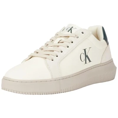 Immagine di Calvin Klein Jeans Chunky Cupsole Authentic YM0YM01123, Scarpe da Ginnastica Uomo, Beige (Creamy White/Eggshell/Green), 45.5 EU