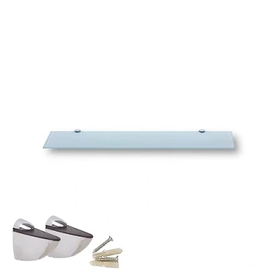 Immagine di Euro Tische ripiano a parete in vetro trasparente con di sicurezza ESG da 6 mm perfetto come per il bagno diverse dimensioni (60 cm, Bianco)