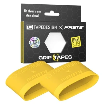 Immagine di TAPEDESIGN Supporto per parastinchi Grip Tapes in silicone, da calcio, uomo, donna, colore: giallo