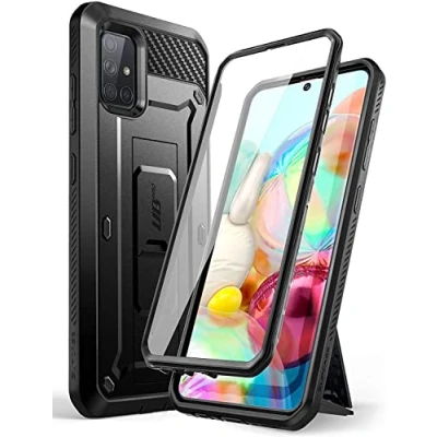 Immagine di SupCase custodia per Samsung Galaxy A71 (6,7), protezione a 360 gradi, protettiva esterni, bumper (con schermo integrata), clip cintura e supporto (nero)