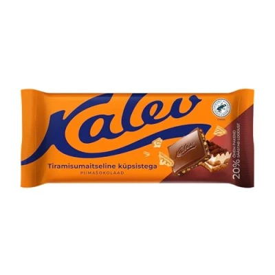 Immagine di [Confezione da 4] Kalev tiramisù Aromatizzato Cioccolato Al Latte Con Biscotto Pezzi 100g