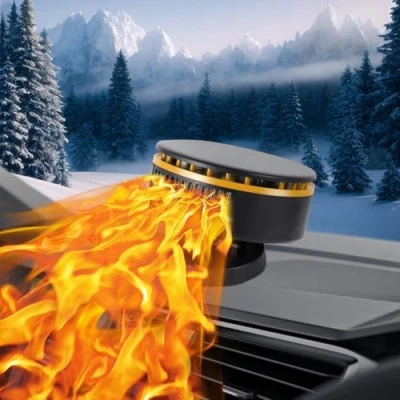 Immagine di COMBLU Riscaldatore portatile per auto, 12 V, 150 W, 2 in 1, riscaldamento e raffreddamento rapido, sbrinatore parabrezza, con presa accendisigari, tutti i veicoli da V