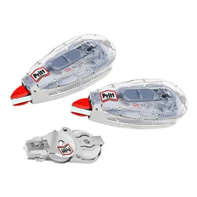 Immagine di Pritt Rullo correttore Refill Flex Midway con punta flessibile, funzione push &amp; pull, ricaricabile, riscrittura istantanea, set 2 rulli ricaricabili e 1