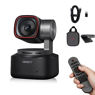 Immagine di OBSBOT Tiny 2 Telecamera PTZ 4K alimentata AI, 1/1,5&quot;, CMOS 4X, messa a fuoco più veloce, USB 3.0, 10 volte controllo vocale, con Smart Remote