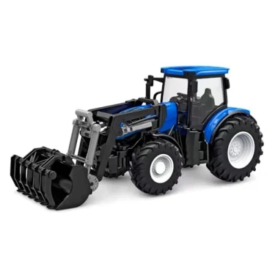 Immagine di Kids Globe RC trattore 2.4GHz (bulldog con luce e caricamento frontale, lunghezza: 27 cm, blu, telecomando, dai 6 anni in su) 510315