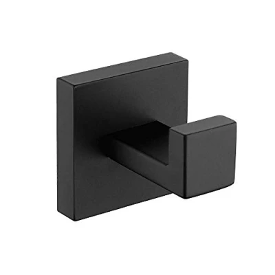 Immagine di Melairy Gancio Quadrato in Acciaio Inox 304 Per Bagno Finitura Nera Opaca Montaggio a Parete Cappotto Porta Accessori da (1 Pezzi, Nero)