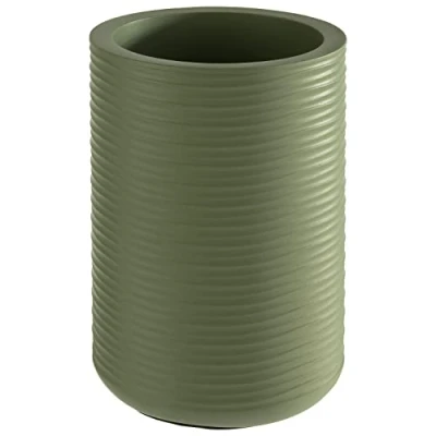 Immagine di APS 36124 Refrigeratore per bottiglie in calcestruzzo scanalato con fondo mobili da 0,7 1,5 litri Ø 13/10 cm, altezza 19,5 verde