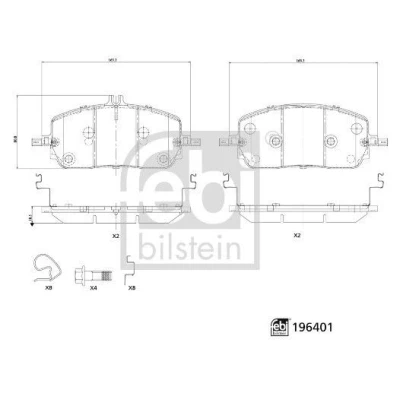 Immagine di FEBI BILSTEIN Kit pastiglie freno Assale anteriore con segnalatore acustico usura 196401 MERCEDES BENZ: GLC Coupe, Classe C T Modell, Sedan