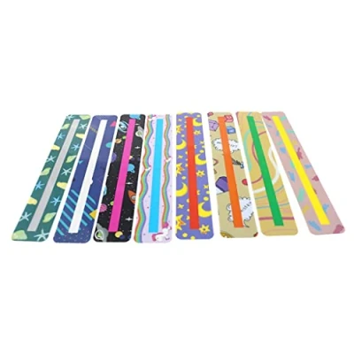Immagine di 8 pz/confezione da strisce di lettura guidate colorate strumenti ADHD set regalo per dislessia bambini adolescenti studenti divertenti