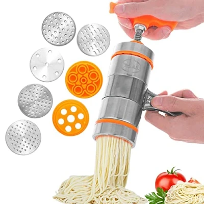 Immagine di Zuzer Macchina per la Pasta Manuale Press in Acciaio Inossidabile Noodle Maker con 7 Template (style 1)