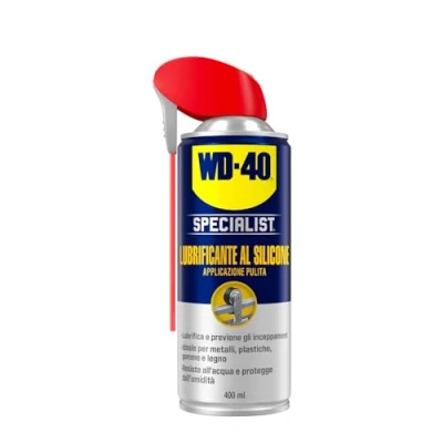 Immagine di WD 40 Specialist Lubrificante al Silicone Applicazione pulita Previene l&#039;attrito Resistente ad acqua, umidità, alte temperature Per metalli, plastica, gomma, legno NSF H2 400ml